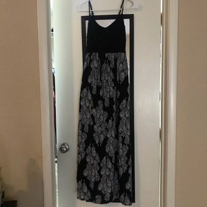 Black patterned maxi dress
